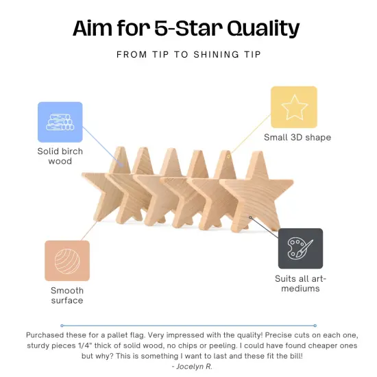 Wooden Stars, Multiple Sizes Available, Unfinished for Crafts, Flag Stars, July 4 Dcor | Woodpeckers {7}