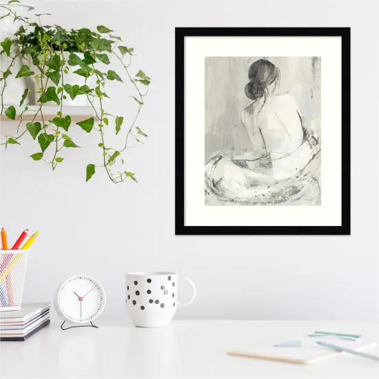 Evening I Neutral (Woman) by Albena Hristova Wood Framed Wall Art Print {4}