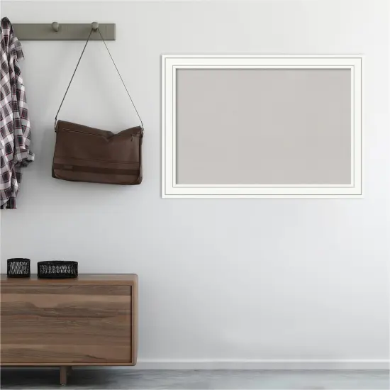 Cork Board, Craftsman White Wood Frame - Bulletin Board, Organization Board, Pin Board Grey Cork {5}
