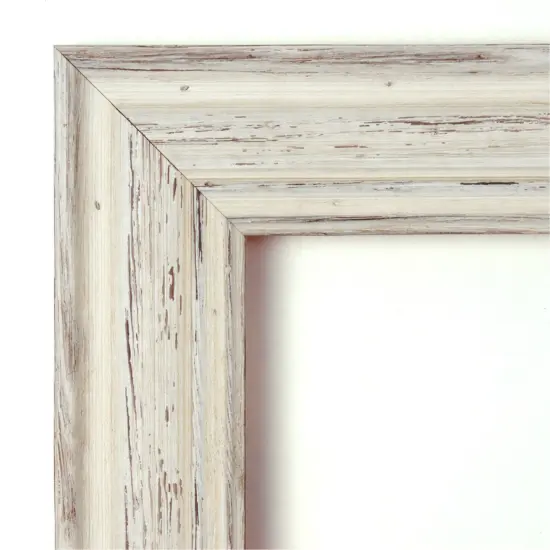 Amanti Art Non-Beveled Wood Wall Mirror, Country White Wash Frame {3}