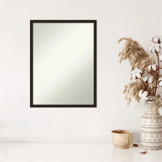 Amanti Art Non-Beveled Wood Wall Mirror, Carlisle Blonde Narrow Frame Carlisle Espresso Narrow {5}