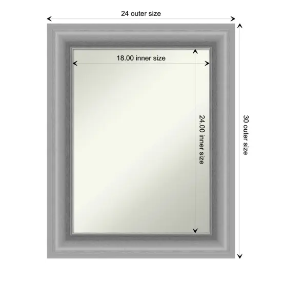 Amanti Art Non-Beveled Wall Mirror, Peak Polished Nickel Frame {1}