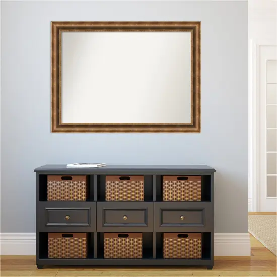 Amanti Art Non-Beveled Wood Wall Mirror, Manhattan Bronze Frame {5}