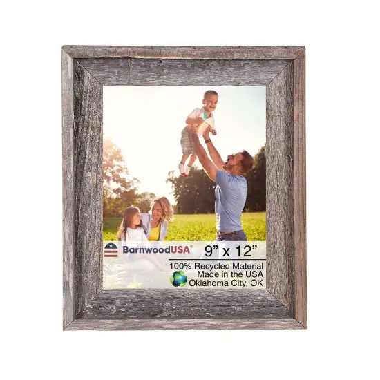 Rustic Farmhouse Signature Series 9 in. x 12 in. Reclaimed Wood Picture Frame Brown {6}