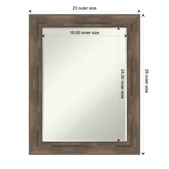 Petite Bevel Wood Wall Mirror, Hardwood Frame Hardwood Mocha {1}