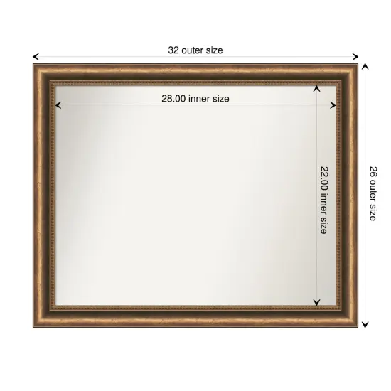 Amanti Art Non-Beveled Wood Wall Mirror, Manhattan Bronze Narrow Frame {1}