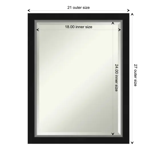 Beveled Bathroom Wall Mirror, Eva Narrow Frame {1}