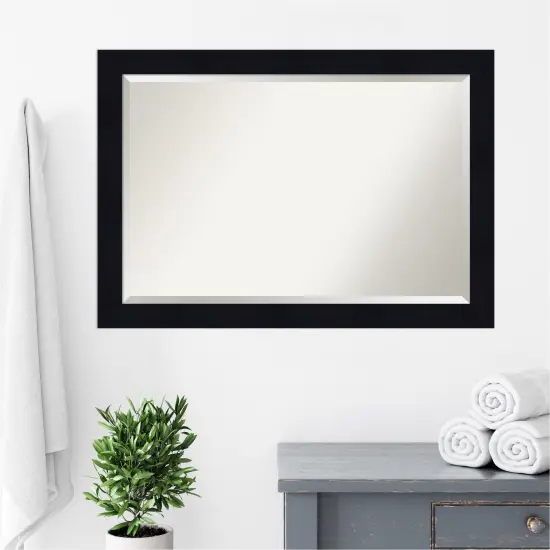 Beveled Wood Bathroom Wall Mirror, Shiplap Frame {6}