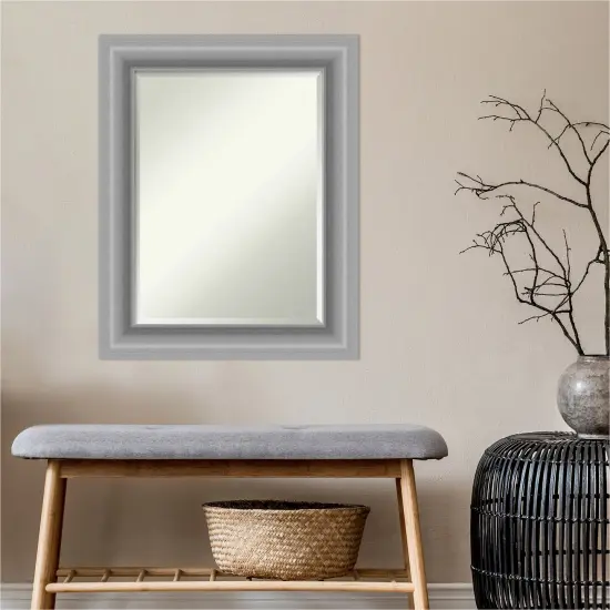 Beveled Bathroom Wall Mirror, Peak Polished Nickel Frame {4}