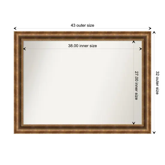 Amanti Art Non-Beveled Wood Wall Mirror, Manhattan Bronze Frame {1}