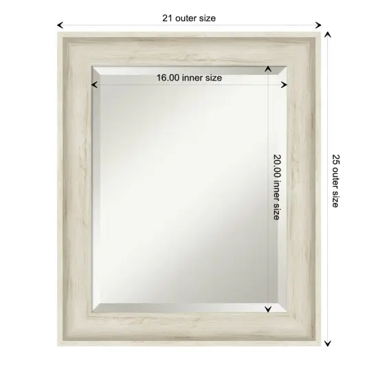 Beveled Bathroom Wall Mirror, Regal Birch Cream Frame {1}