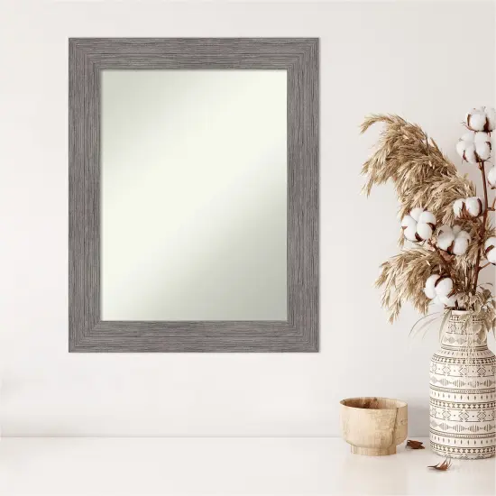 Amanti Art Non-Beveled Wall Mirror, Pinstripe Plank Grey Frame {5}
