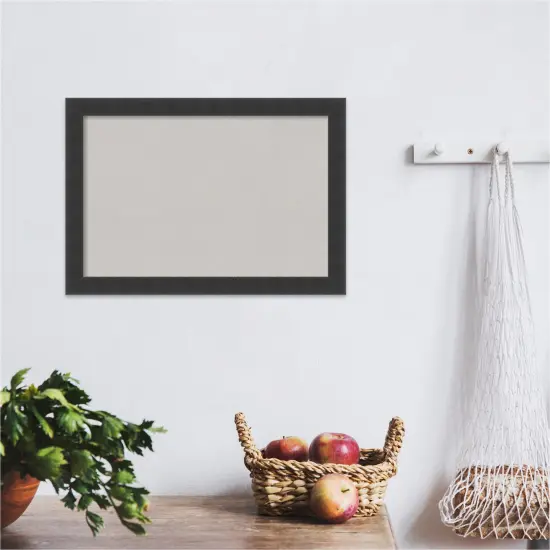 Cork Board, Mezzanotte Black Wood Frame - Bulletin Board, Organization Board, Pin Board Grey Cork {6}