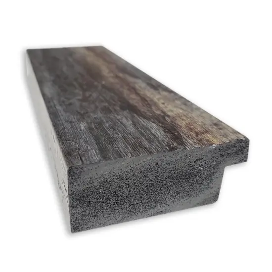 Amanti Art Non-Beveled Wall Mirror, Bark Rustic Char Narrow Frame {8}