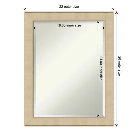 Beveled Bathroom Wall Mirror, Classic Honey Silver Frame {1}