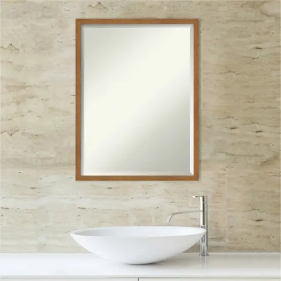 Beveled Wood Bathroom Wall Mirror, Carlisle Narrow Frame {4}