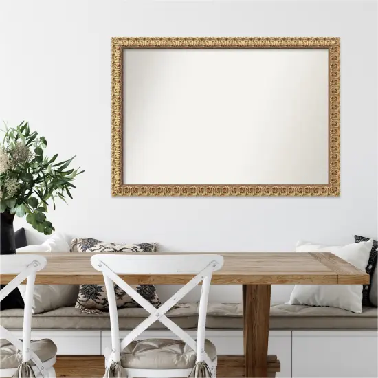 Amanti Art Non-Beveled Wood Wall Mirror, Florentine Gold Frame {7}
