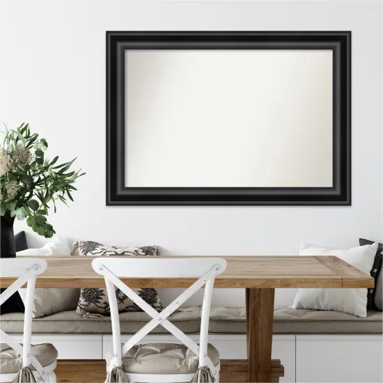 Amanti Art Non-Beveled Wall Mirror, Grand Black Frame {7}