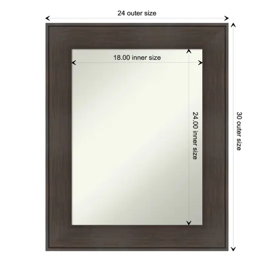 Amanti Art Non-Beveled Wall Mirror, William Rustic Woodgrain Frame {1}