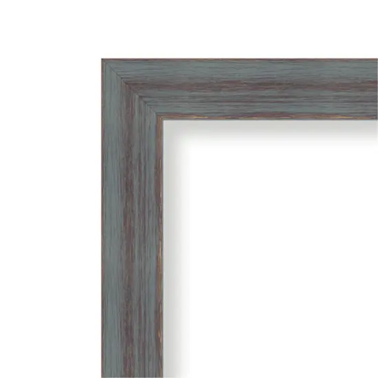 Amanti Art Non-Beveled Wood Wall Mirror, Dixie Blue Grey Rustic Frame {3}