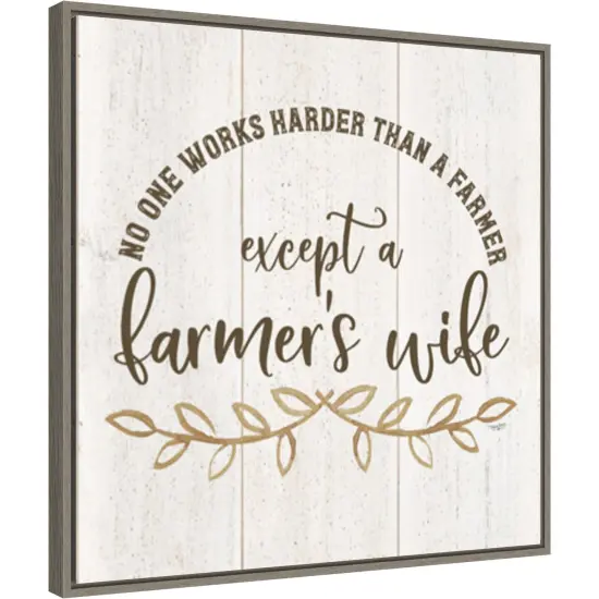 Farm Life VI Farmers Wife by Tara Reed 22-in. W x 22-in. H. Canvas Wall Art Print Framed in Grey {2}