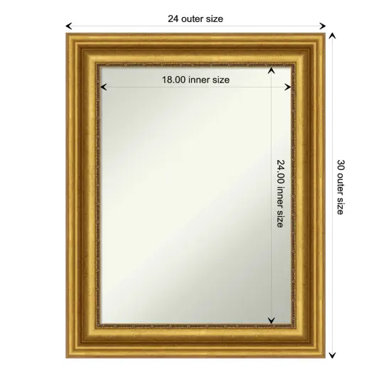 Amanti Art Non-Beveled Wall Mirror, Parlor Black Frame Parlor Gold Frame {1}