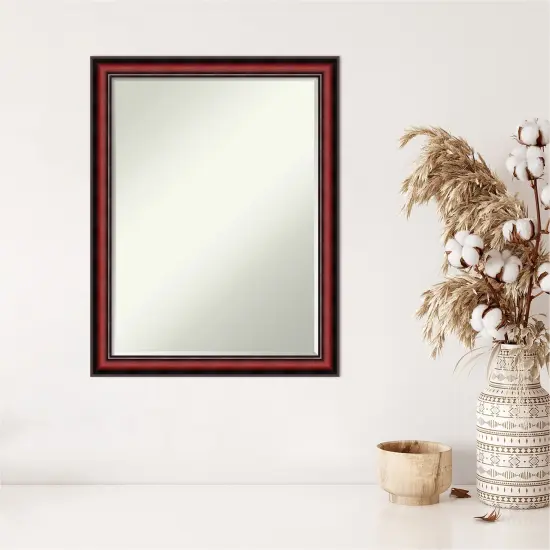Petite Bevel Wood Wall Mirror, Rubino Cherry Scoop Frame {5}