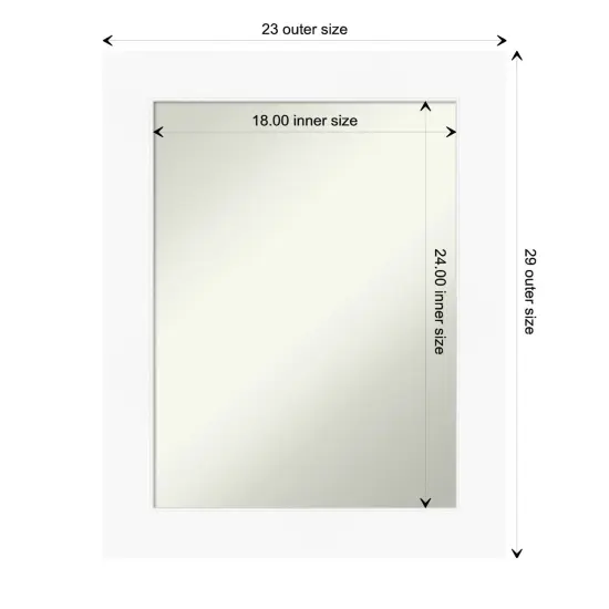 Amanti Art Non-Beveled Wall Mirror, Cabinet White Frame {1}