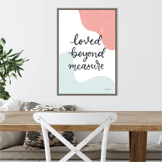 Blush Nursery II by Becky Thorns 16-in. W x 23-in. H. Canvas Wall Art Print Framed in Grey {5}