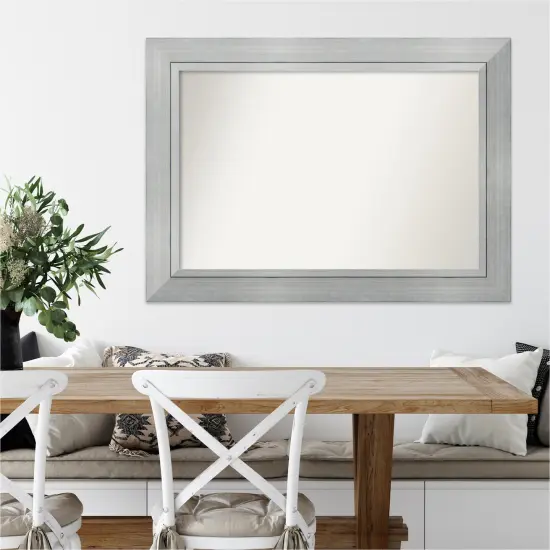 Amanti Art Non-Beveled Wood Wall Mirror, Romano Silver Frame {7}