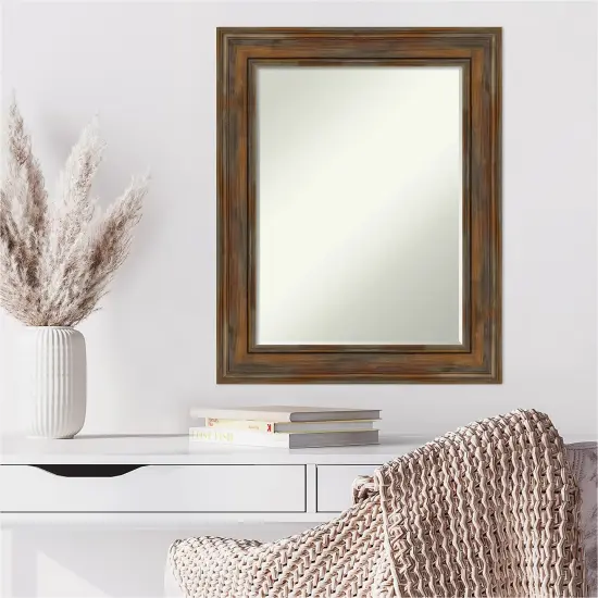 Petite Bevel Wood Wall Mirror, Alexandria Frame Alexandria Rustic Brown {6}