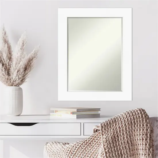 Petite Bevel Wall Mirror, Cabinet White Frame {6}