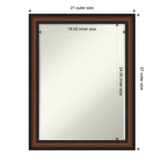 Petite Bevel Wall Mirror, Yale Walnut Frame {1}