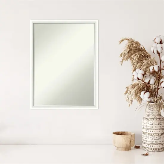 Petite Bevel Wood Wall Mirror, Lucie Frame Lucie White {5}