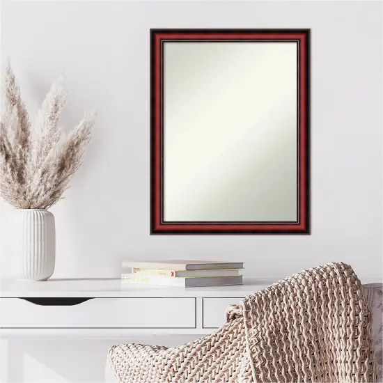 Amanti Art Non-Beveled Wood Wall Mirror, Rubino Cherry Scoop Frame {6}