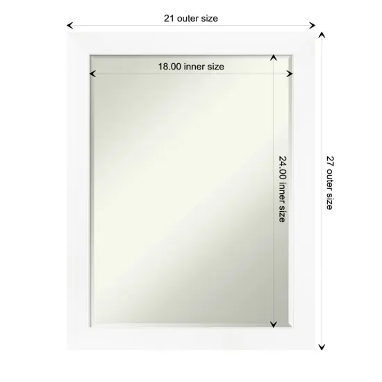 Petite Bevel Wood Wall Mirror, Carlisle Narrow Frame Cabinet White Narrow {1}