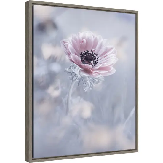 La reine de neiges (Flower) by Fabien Bravin 16-in. W x 20-in. H. Canvas Wall Art Print Framed in Grey {2}