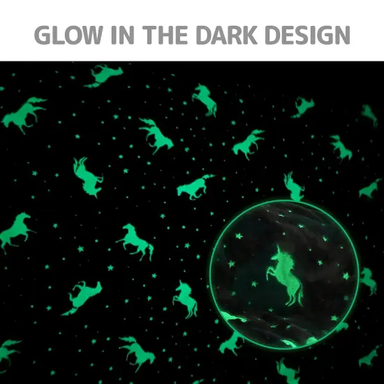 VUDECO Glow in The Dark Blanket for Kids 50 x 60 inches Purple {4}