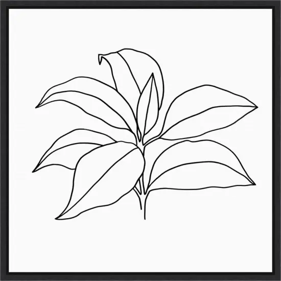 Foliage Contour III by Annie Warren 16-in. W x 16-in. H. Canvas Wall Art Print Framed in Black {1}