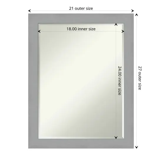 Petite Bevel Wall Mirror, Brushed Nickel Frame {1}