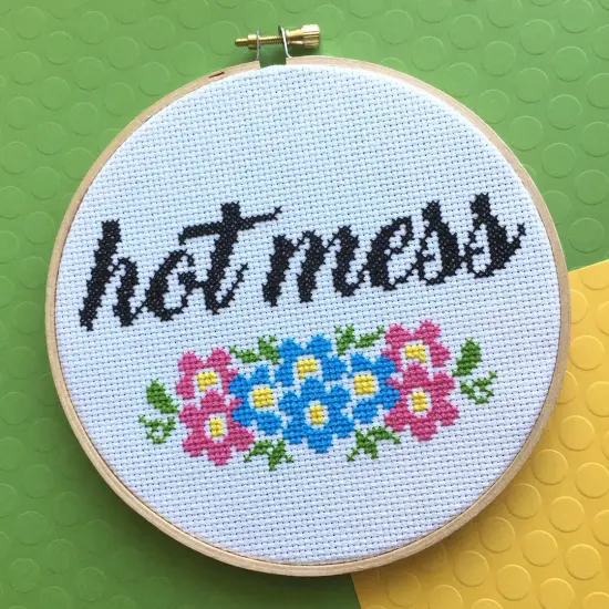 Hot Mess Counted Cross Stitch DIY KIT Intermediate {1}