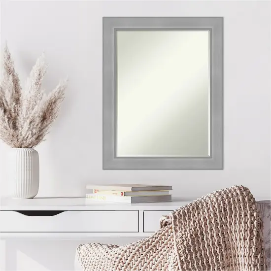 Petite Bevel Wall Mirror, Vista Brushed Nickel Frame {6}