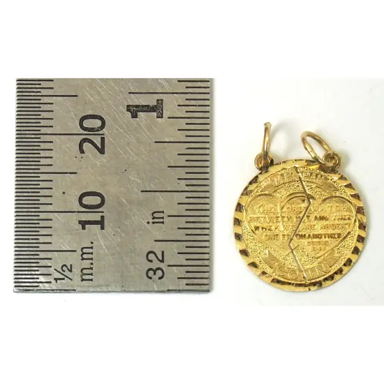 14K Gold Break Apart Mispah Charm with 18" Gold Cable Chain & Gift Box {4}