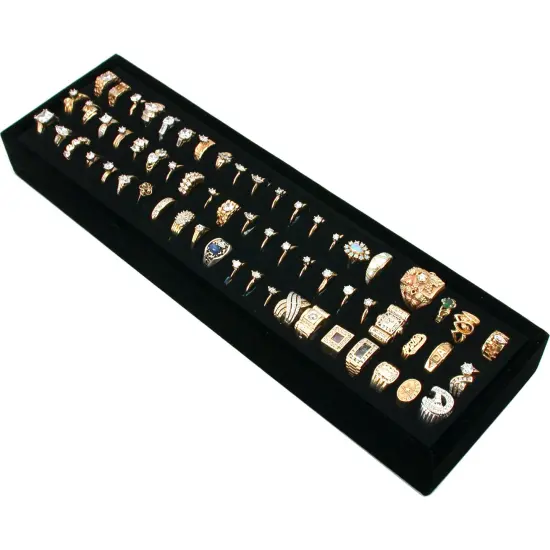 21 Slot Black Velvet Bangle Bracelet Large Display New {1}
