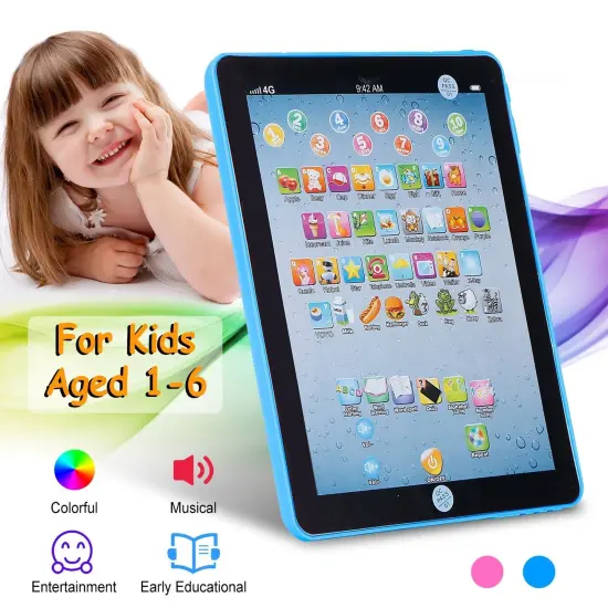 Educational Mini Touch Screen Learning Pads | Toddler Tablet For Alphabets, Numbers, Words Gift, Etc - Blue {1}