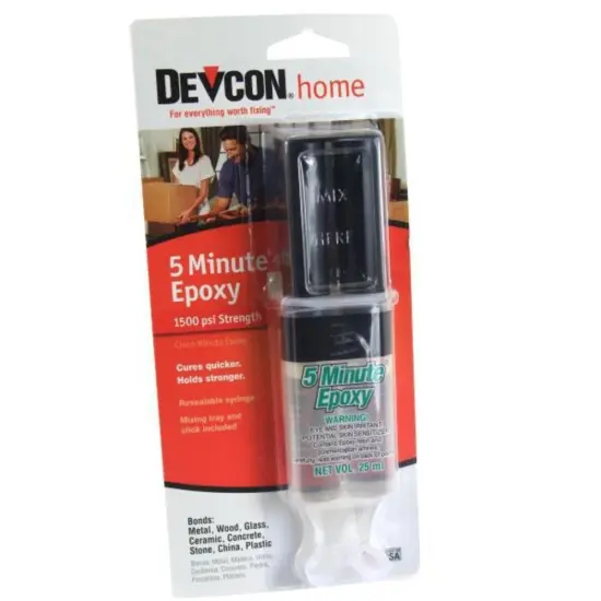 Devcon Fast Set 5-Minute Clear Colorless Epoxy Adhesive Glue 1 fl oz Syringe {1}