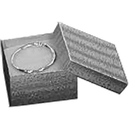 100 Silver Cotton Jewelry Bracelet Display Gift Boxes 3.75" {2}