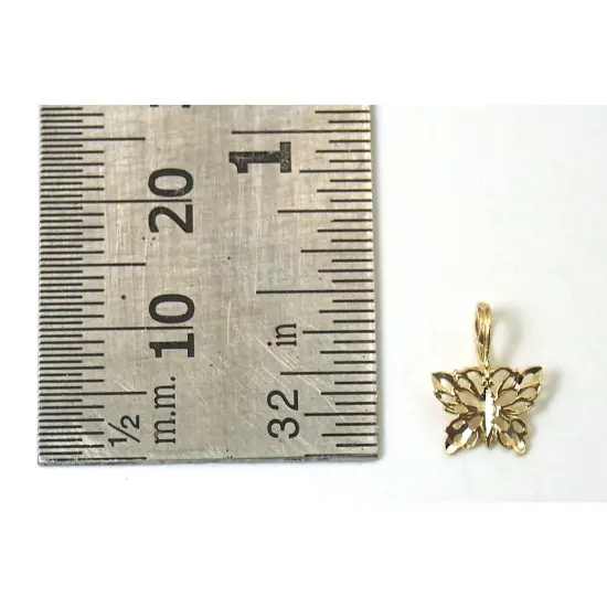 14K Gold Butterfly Charm with 18" Gold Cable Chain & Gift Box {4}