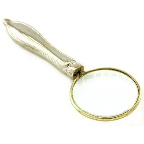 10X Hand Magnifier Classic Magnifying Glass Chrome Jewelers Magnification Tool {1}