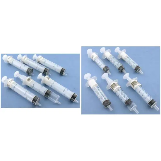 20ml & 5ml Plastic Measuring Syringe 5" & 3 5/8" Length Kit 12 Pcs {1}